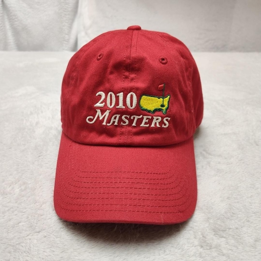 Masters 2010 American Needle‎ Hat Cap Strap Back Augusta Mens Red Cotton Golf